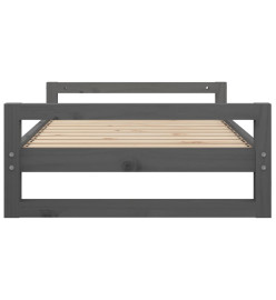 Lit pour chien Gris 95,5x65,5x28 cm Bois de pin solide