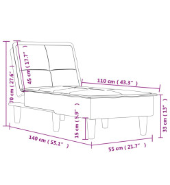 Chaise longue gris clair tissu