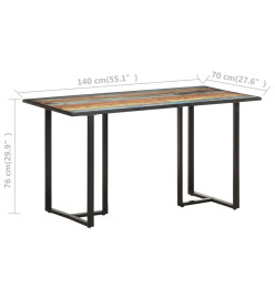 Table de salle à manger 140 cm Bois de récupération massif