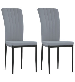 Chaises à manger lot de 2 Gris clair Velours