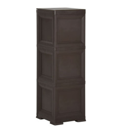 Armoire en plastique 40x43x125 cm Design de bois Marron