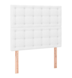 Lit à sommier tapissier avec matelas Blanc 100x200cm Similicuir