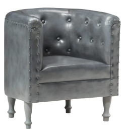 Fauteuil Gris Cuir véritable