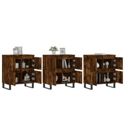 Buffets 3 pcs Chêne fumé Bois d'ingénierie