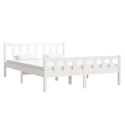 Cadre de lit Blanc Bois massif 140x190 cm