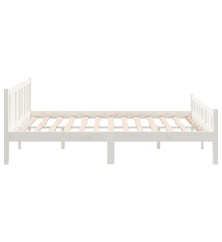 Cadre de lit Blanc Bois massif 140x190 cm