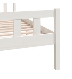 Cadre de lit Blanc Bois massif 140x190 cm