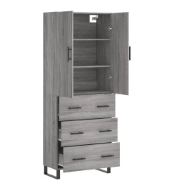 Buffet haut Sonoma gris 69,5x34x180 cm Bois d'ingénierie