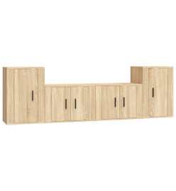 Ensemble de meubles TV 4 pcs Chêne sonoma Bois d'ingénierie