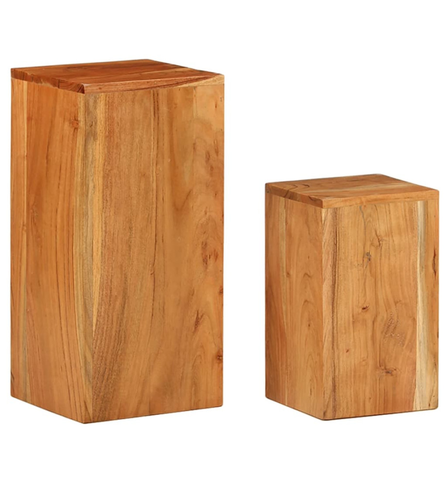 Tables d'appoint 2 pcs Bois d'acacia solide