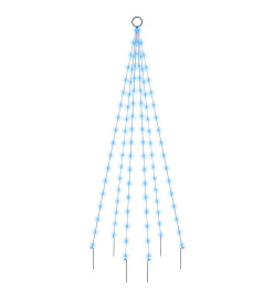 Sapin de Noël sur mât de drapeau 108 LED Bleues 180 cm