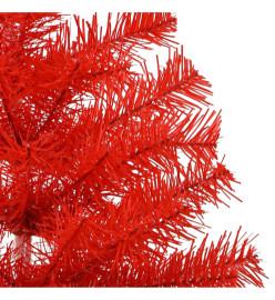 Demi sapin de Noël artificiel avec support Rouge 210 cm PVC