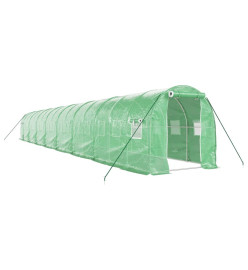 Serre avec cadre en acier vert 32 m² 16x2x2 m