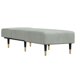 Chaise longue gris clair velours