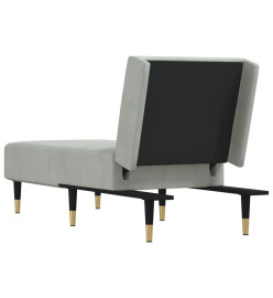 Chaise longue gris clair velours