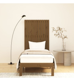 Tête de lit murale Marron miel 82,5x3x110 cm Bois massif de pin