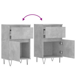 Buffets 2 pcs gris béton 40x35x70 cm bois d'ingénierie