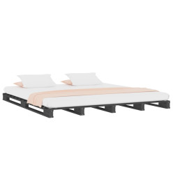 Lit de palette gris 120x200 cm bois de pin massif