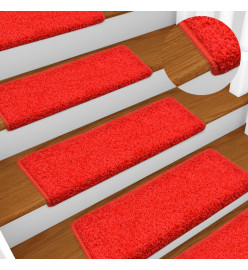 Tapis d'escalier 10 pcs 65x21x4 cm Rouge