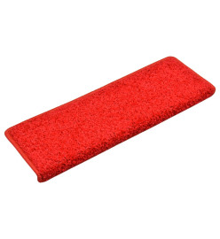 Tapis d'escalier 10 pcs 65x21x4 cm Rouge