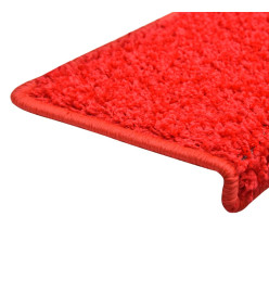 Tapis d'escalier 10 pcs 65x21x4 cm Rouge