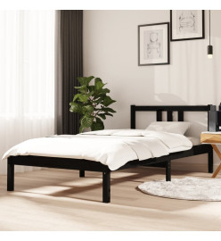 Cadre de lit Noir Bois massif 90x190 cm Simple