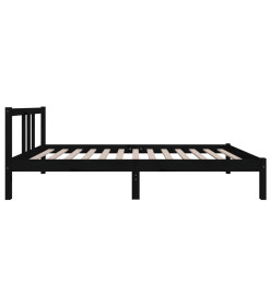 Cadre de lit Noir Bois massif 90x190 cm Simple