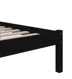 Cadre de lit Noir Bois massif 90x190 cm Simple