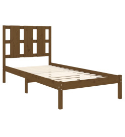 Cadre de lit Marron miel Bois de pin massif 100x200 cm