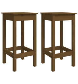 Ensemble de bar 5 pcs Marron miel Bois de pin massif