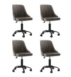 Chaises pivotantes à manger lot de 4 gris foncé velours