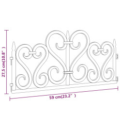 Bordures de pelouse 17 pcs Noir 10 m PP