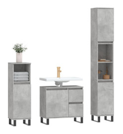 Ensemble de meubles de salle de bain 3 pcs gris béton