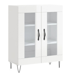 Buffet Blanc brillant 69,5x34x90 cm Bois d'ingénierie