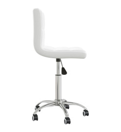 Chaise de bureau pivotante Blanc Similicuir