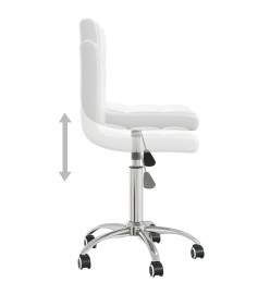 Chaise de bureau pivotante Blanc Similicuir