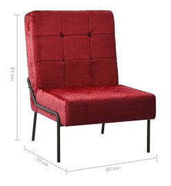 Chaise de relaxation 65x79x87 cm Rouge bordeaux Velours