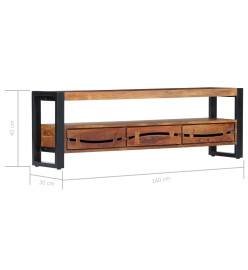 Meuble TV 140x30x45 cm Bois d'acacia massif