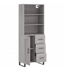 Buffet haut Sonoma gris 69,5x34x180 cm Bois d'ingénierie