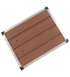 Receveur de douche extérieur WPC Inox 80x62 cm Marron