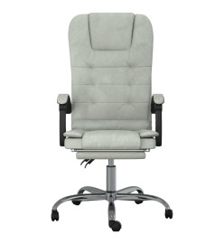 Fauteuil de massage inclinable de bureau Gris clair Velours