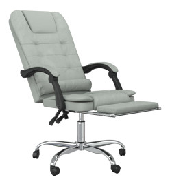 Fauteuil de massage inclinable de bureau Gris clair Velours