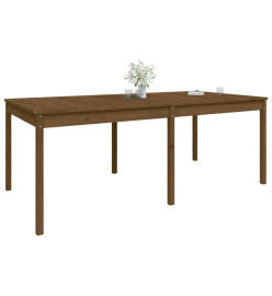 Table de jardin marron miel 203,5x100x76 cm bois massif de pin