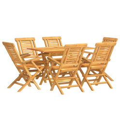 Ensemble à dîner de jardin 7 pcs Bois de teck solide