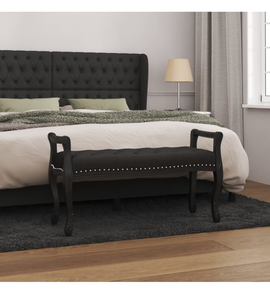 Banc Noir 110x45x60 cm Velours