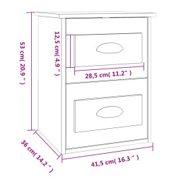 Table de chevet murale blanc 41,5x36x53 cm