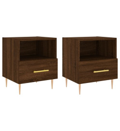 Tables de chevet 2 pcs chêne marron 40x35x47,5 cm