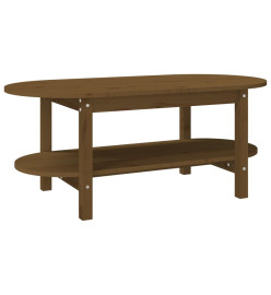 Table basse Marron miel 110x55x45 cm Bois massif de pin