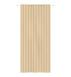 Écran de balcon Jaune et blanc 120x240 cm Tissu Oxford