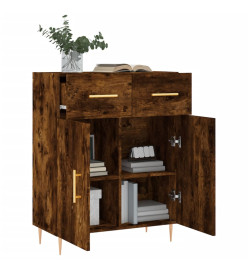 Buffet chêne fumé 69,5x34x90 cm bois d'ingénierie